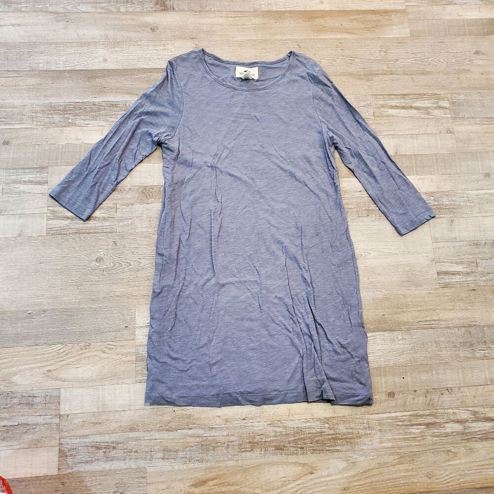 British khaki large womens midi blue-gray dress